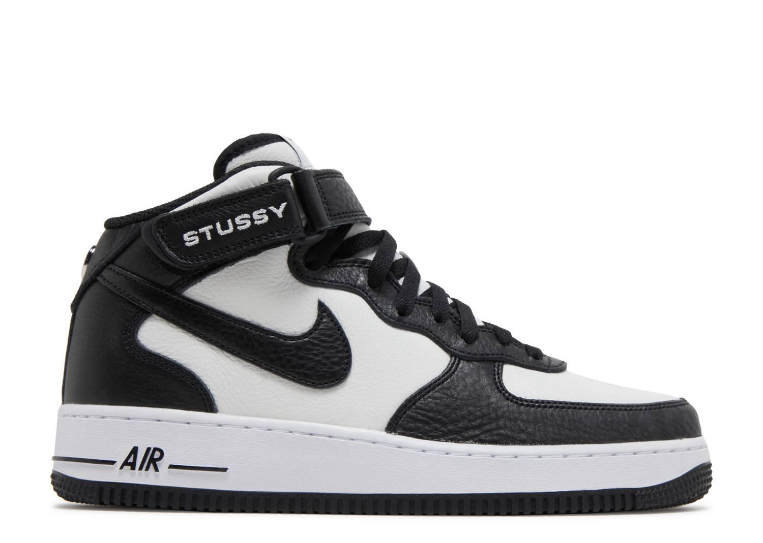 STUSSY X AIR FORCE 1 MID 'BLACK WHITE' – Kicksinto