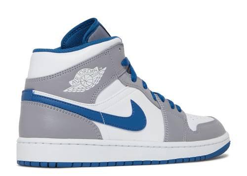 AIR JORDAN 1 MID 'CEMENT TRUE BLUE' - Kicksinto