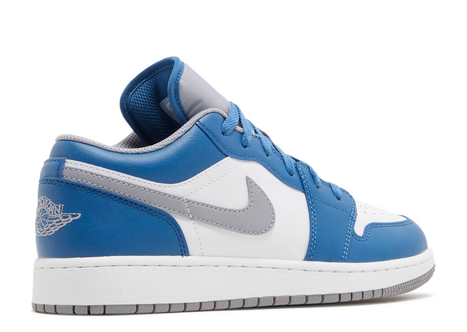 AIR JORDAN 1 LOW GS 'TRUE BLUE CEMENT' – Kicksinto