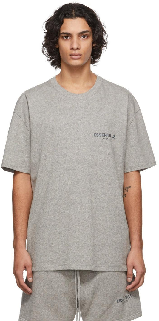 Essentials Tshirt Short Sleeve  Dark Heather Oatmeal - Kicksinto